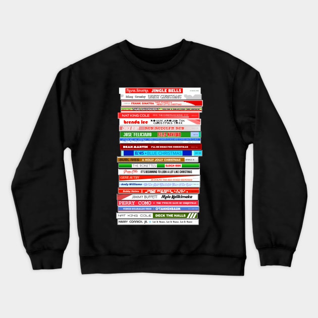 Classic Christmas Songs & Carols CD Stack Crewneck Sweatshirt by darklordpug